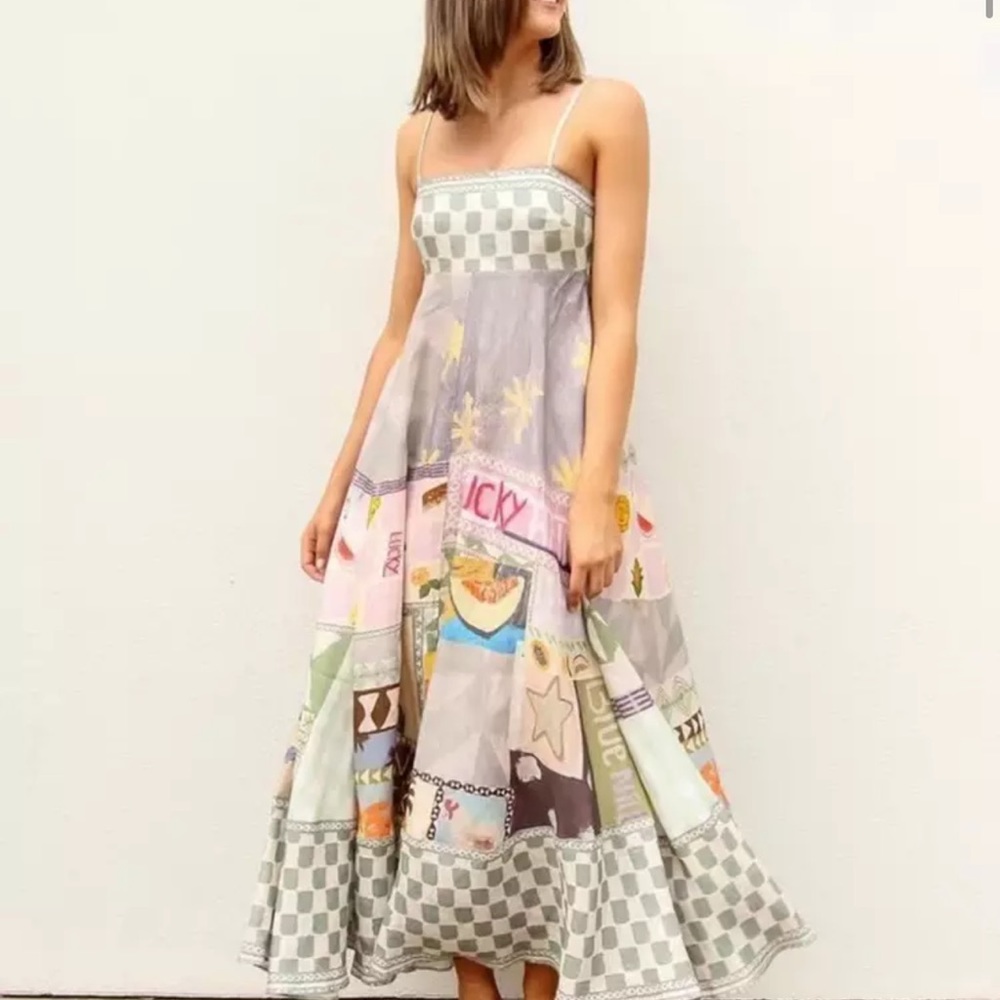 EmmaLee Runway Patchwork Maxi Sun Dress, Couture Lux Maxi Gown - Picture 10 of 16